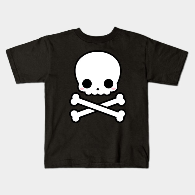 Cute Skull and Crossbones Kids T-Shirt by alien3287